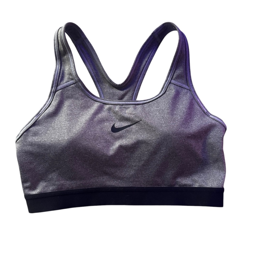 Nike Pro Sports Bra Dri-fit Women's  Gray Black Racer Back Size M